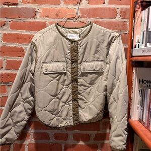 Anthropologie Quilted Jacket— Olive